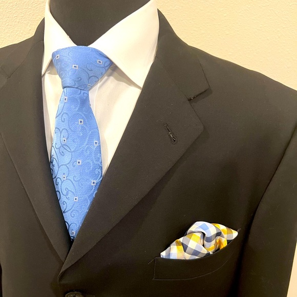 BURBERRY SPORT COAT BLAZER JACKET NAVY BLUE MEN 44S - Picture 1 of 10